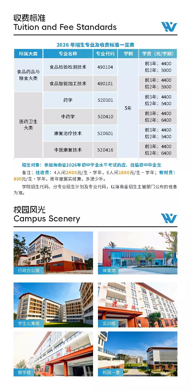收费标准/校园风光